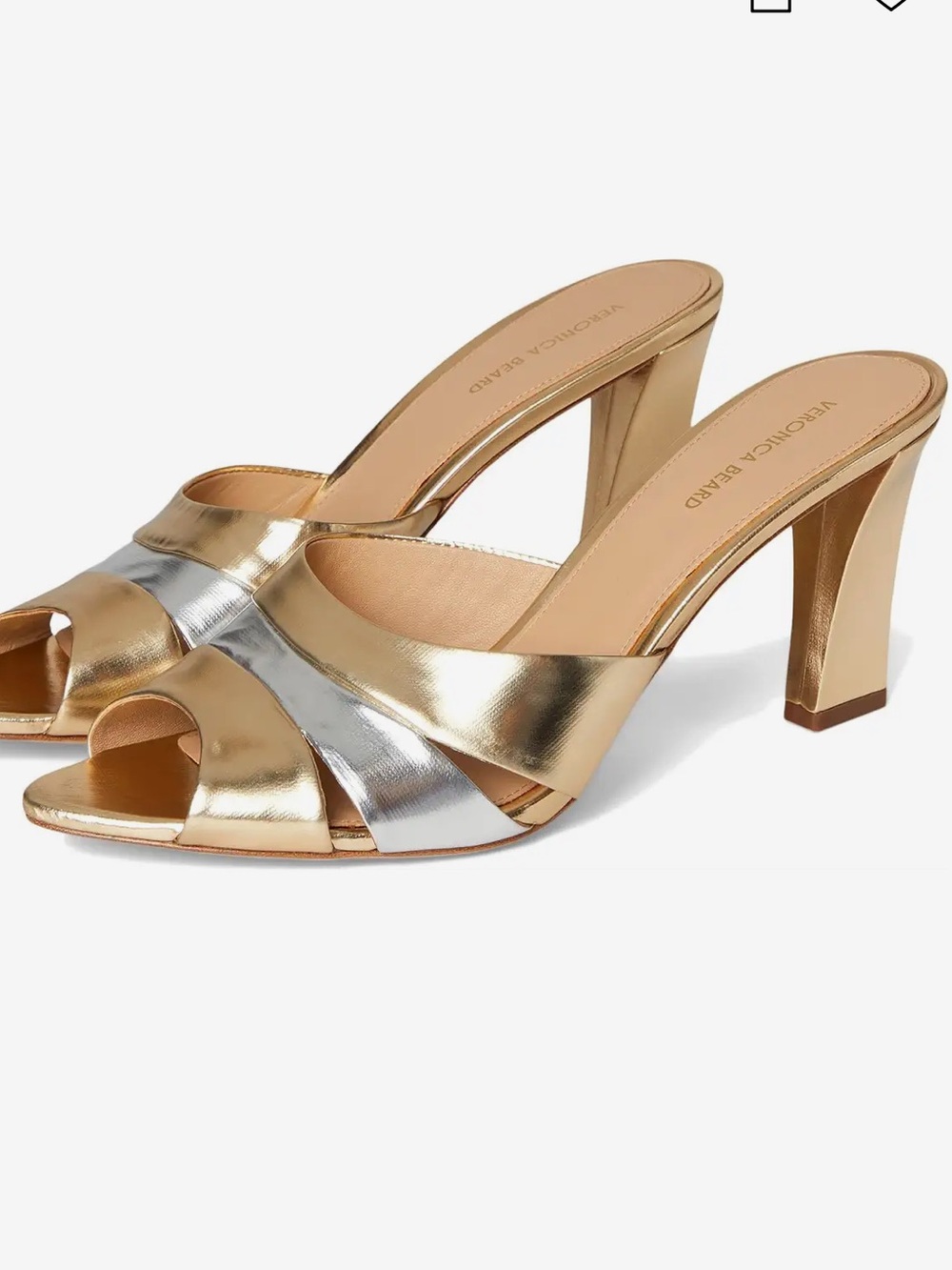 Veronica Beard Cassiel Metallic Slide Sandal 8.5